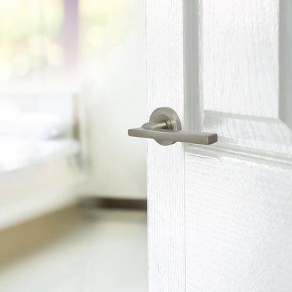 Marketplace JPG companion for UNO Door Handle Modern Satin Nickel Lever on Rose Internal Latch Door Handles