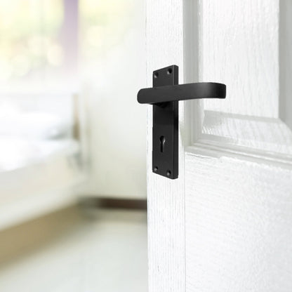 Marketplace JPG companion for Door Handles Victorian Straight Lock Handle - Matt Black 150 X 40mm - 150mm X 43mm