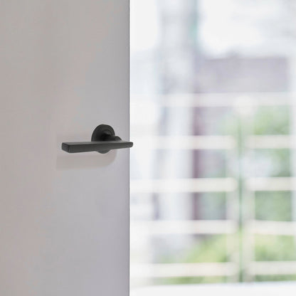 Marketplace JPG companion for UNO Door Handle Modern Matt Black Lever on Rose Internal Internal Handles + 64mm Latch