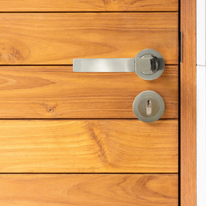 Marketplace JPG companion for Cafri Line Door Handle Lock Key Set Modern Satin Nickel Lever on Rose Internal Escutcheon Pack