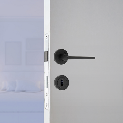 Ensemble de clés de serrure de poignée de porte UNO moderne noir mat levier sur rosace écusson interne