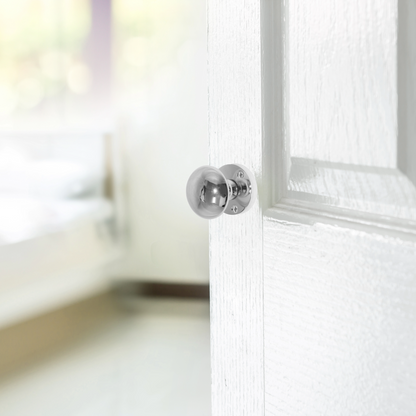 Door Knobs Round Victorian Mortice Knob Sprung - Chrome Thumbturn Lock Pack 56mm