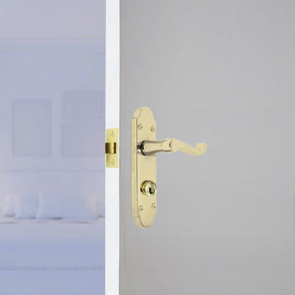 Marketplace JPG companion for Epsom Door Handle Bath Privacy Lock Scroll Lever - Brass - 168mm X 47mm