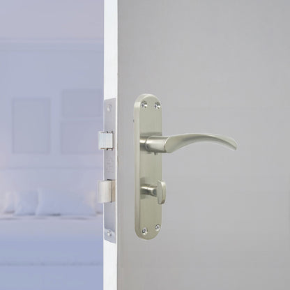 Marketplace JPG companion for Monja Astrid Door Handles Arched Lever Satin Bathroom Lock Pack