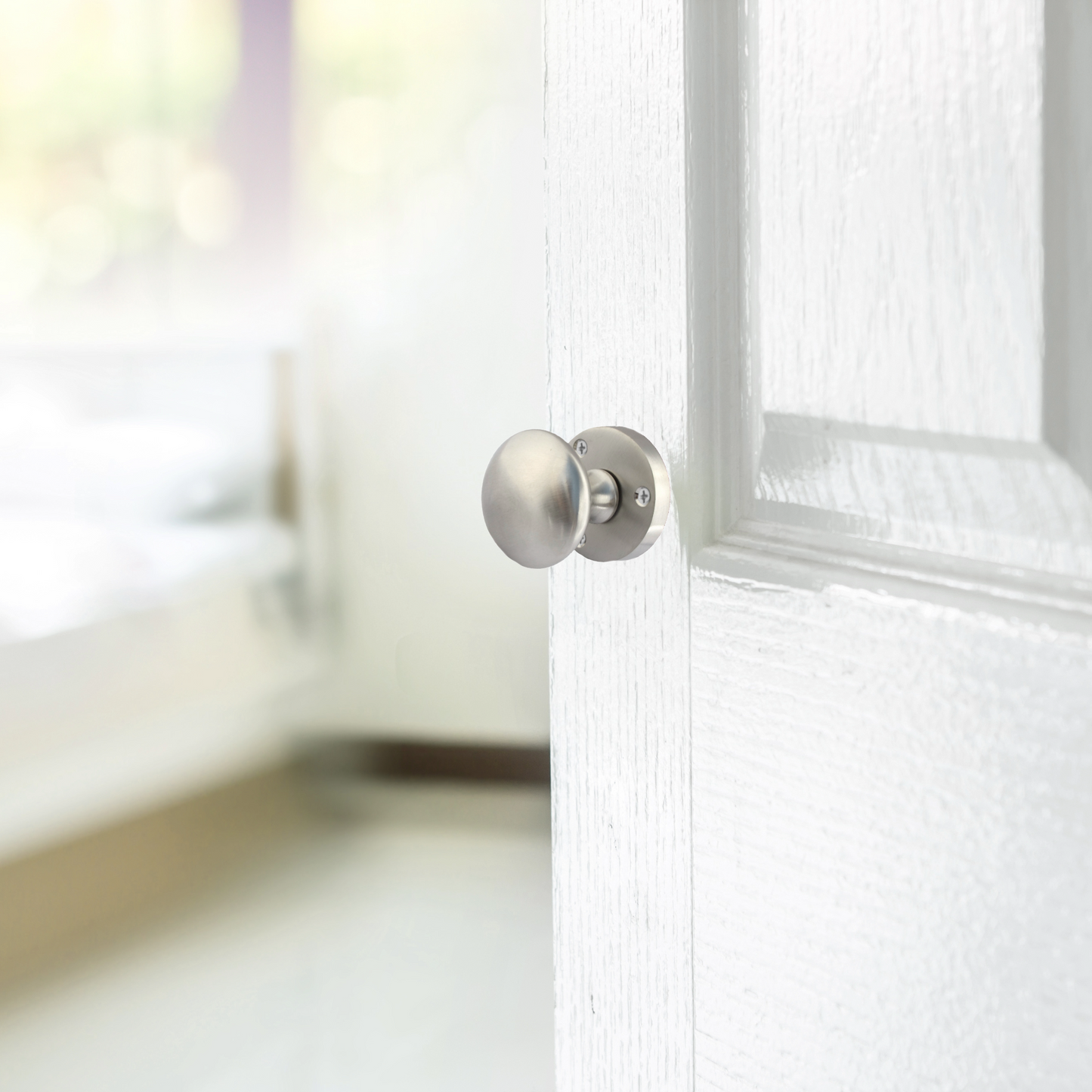 Door Knobs Round Victorian Mortice Knob Sprung - Satin Latch Pack 56mm