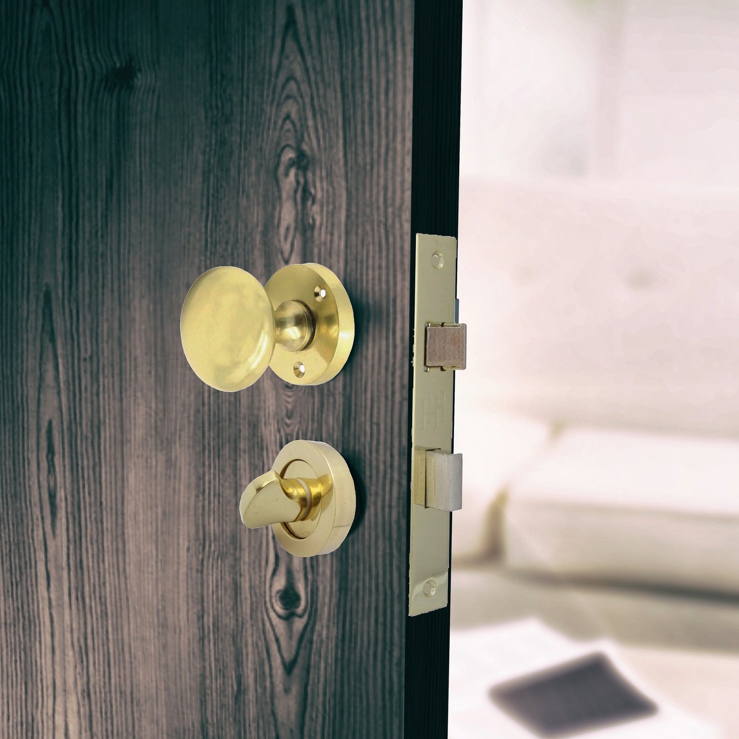 Marketplace JPG companion for Door Knobs Round Victorian Mortice Knob Sprung - Brass Thumb Turn Lock Pack 56mm