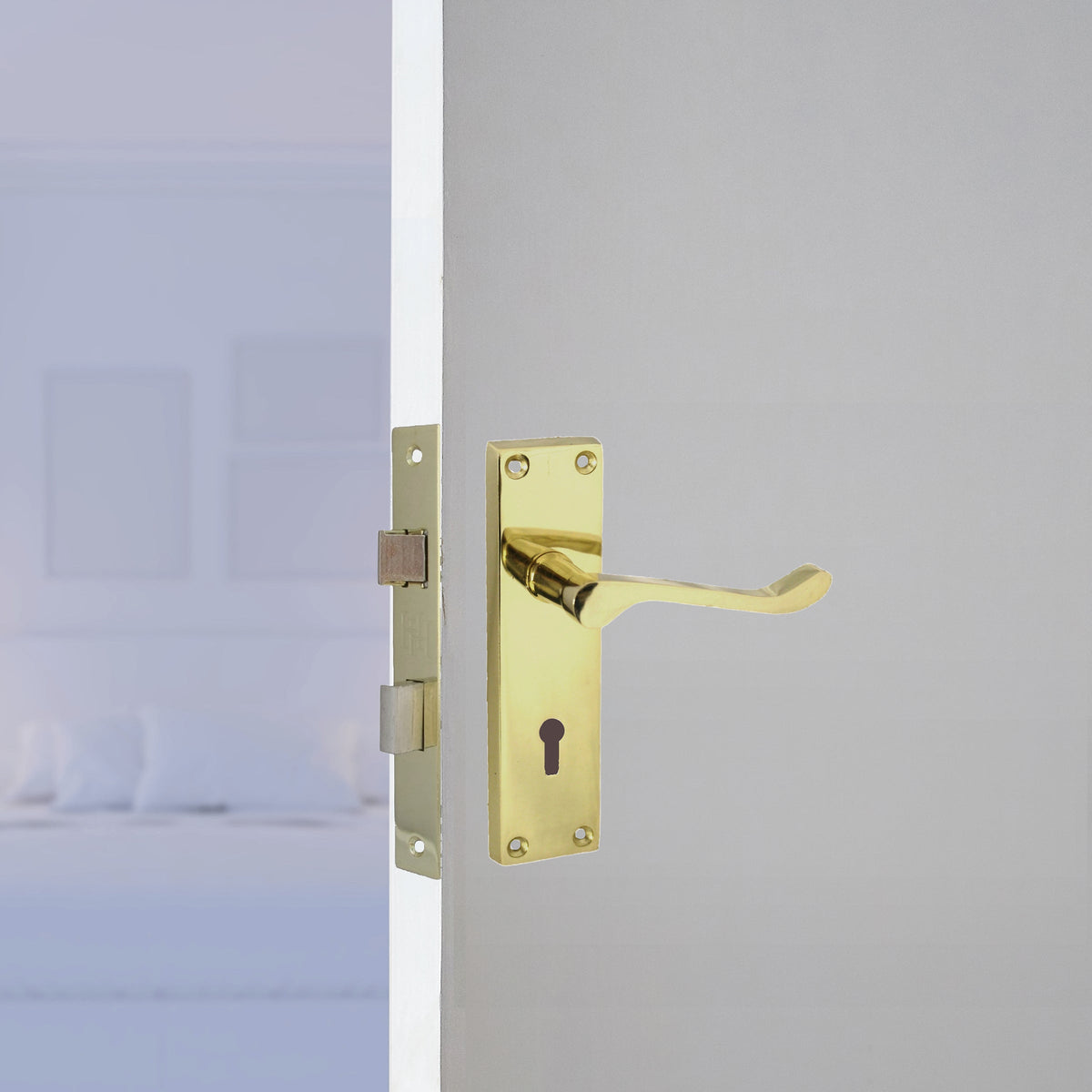 Marketplace JPG companion for Door Handles Victorian Scroll Lever Lock - Brass Pack 150 X 40mm
