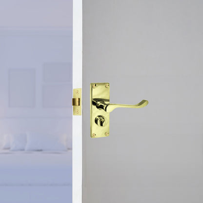 Marketplace JPG companion for Door Handles Scroll Bathroom WC Privacy Lock - Brass 118 X 40mm
