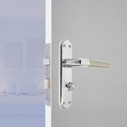 Marketplace JPG companion for Door Handles Mitred Straight Lever Bath Lock Duo - Chrome Satin 180mm X 40mm