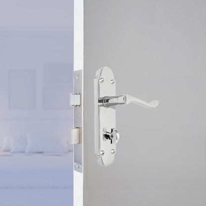 Marketplace JPG companion for Epsom Door Handle Bathroom Lock Scroll Lever - Polished Chrome Pack