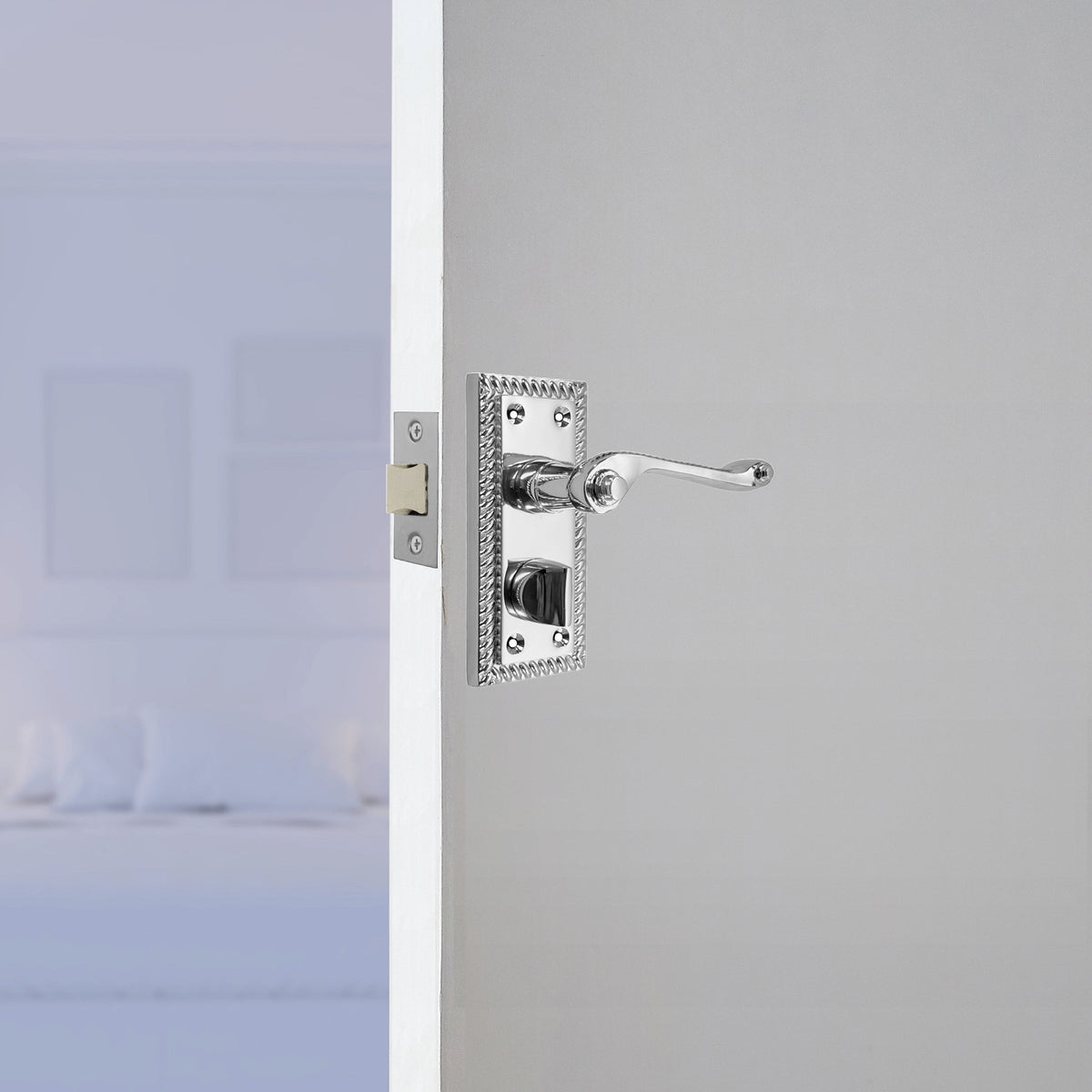 Marketplace JPG companion for Georgian Door Handles Privacy WC Bathroom Pack Chrome 108mm X 48mm Scroll Lever