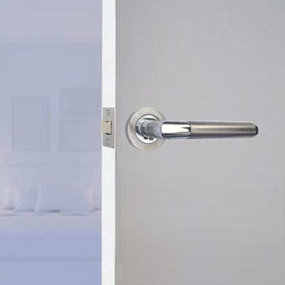 Marketplace JPG companion for Straight Lever Rose Door Handles Mitred Duo Chrome Satin Lever Latch Door Handle - 10mm