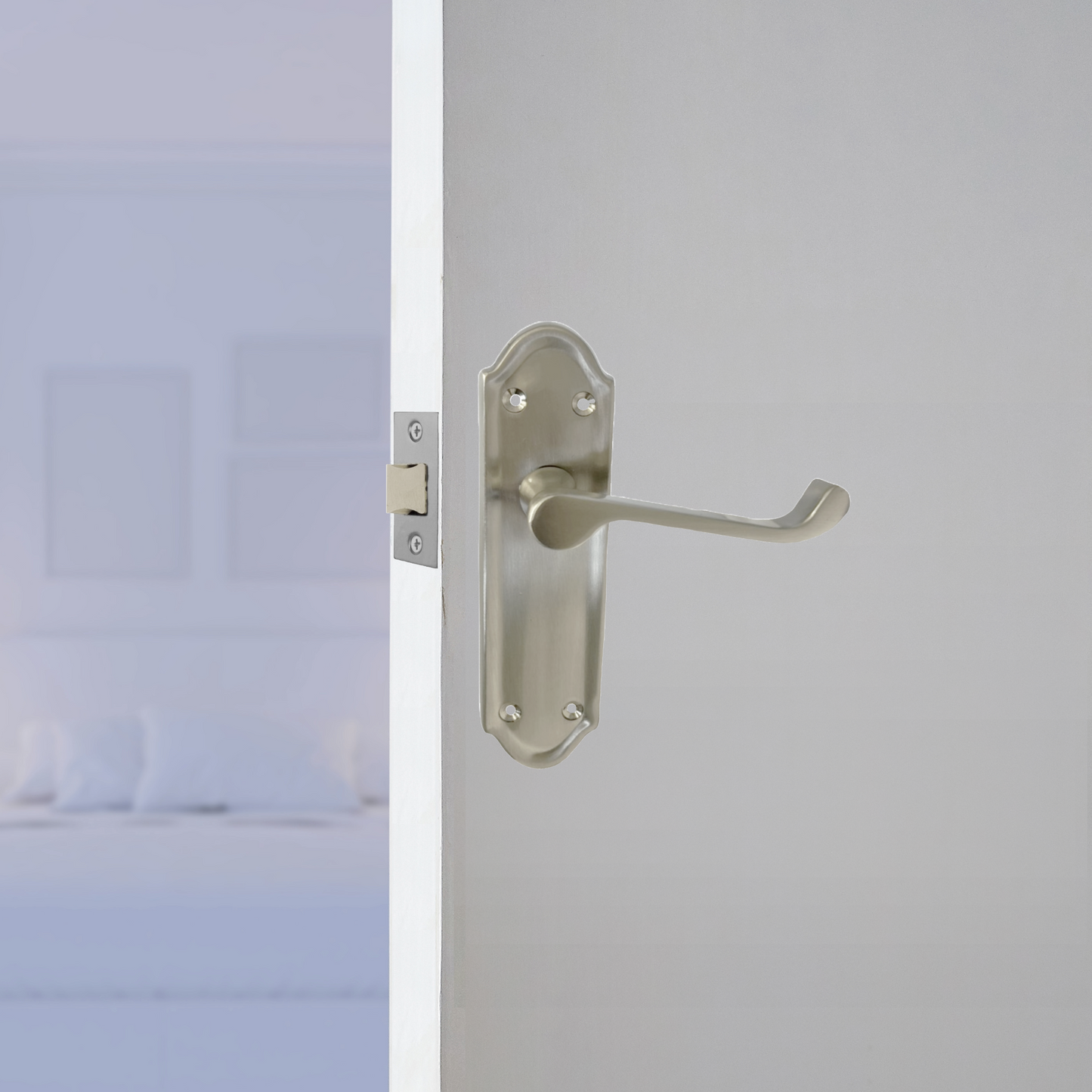 MULTIPACK Door Handles Ashford Satin Latch Brass Scroll Lever 1/4/6 Pairs