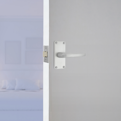 Aluminium Latch Handles Modern Internal Straight Lever Door Handle Pack Satin Silver