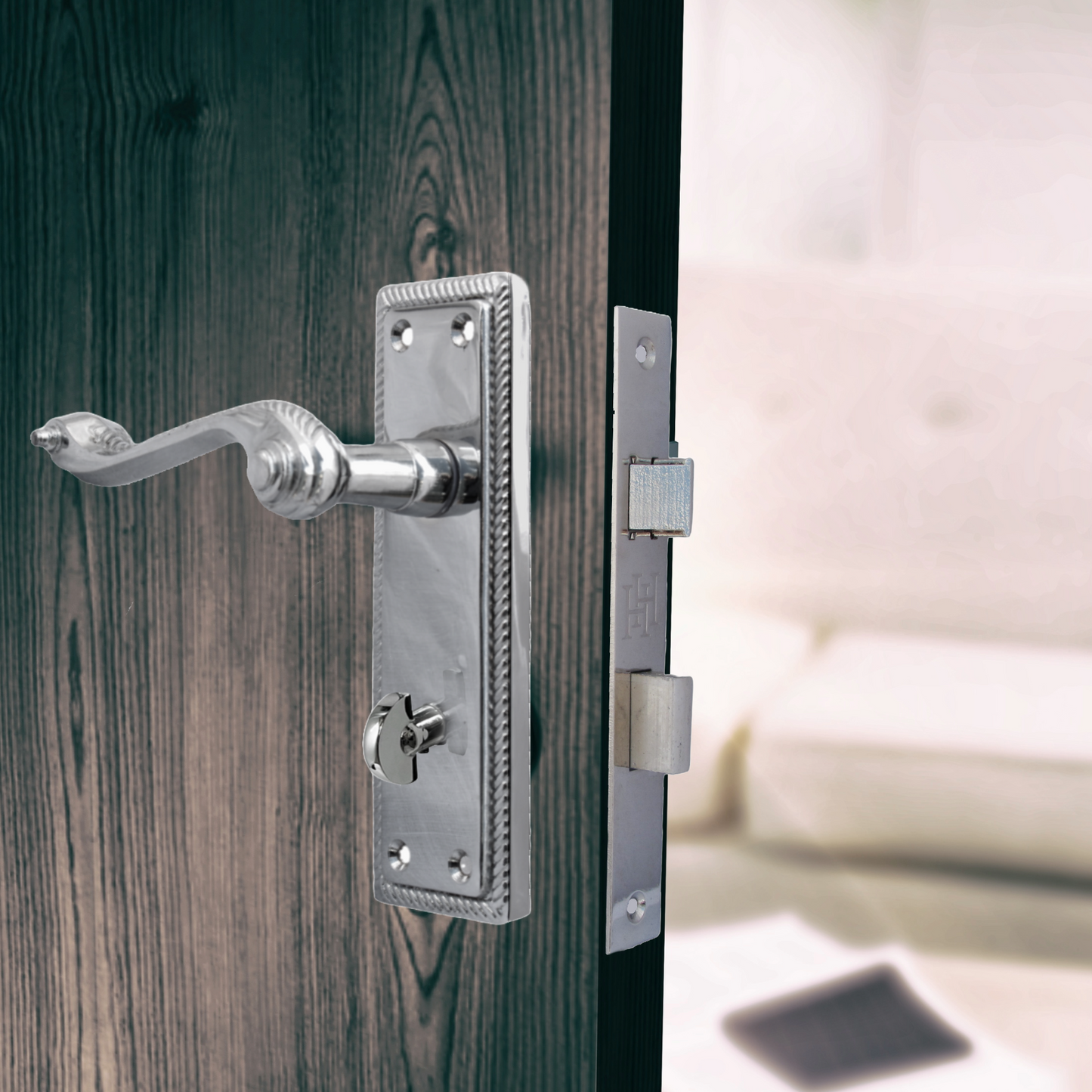 Georgian Door Handle Chrome, Bathroom WC Toilet Handles, Mortice Lock Hinges Set