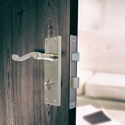 Marketplace JPG companion for Door Handles Victorian Scroll Lever Bath Lock - Satin 150 X 40mm