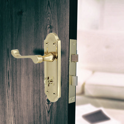 Marketplace JPG companion for Ashford Door Handle Bathroom Lock Scroll Lever - Polished Brass