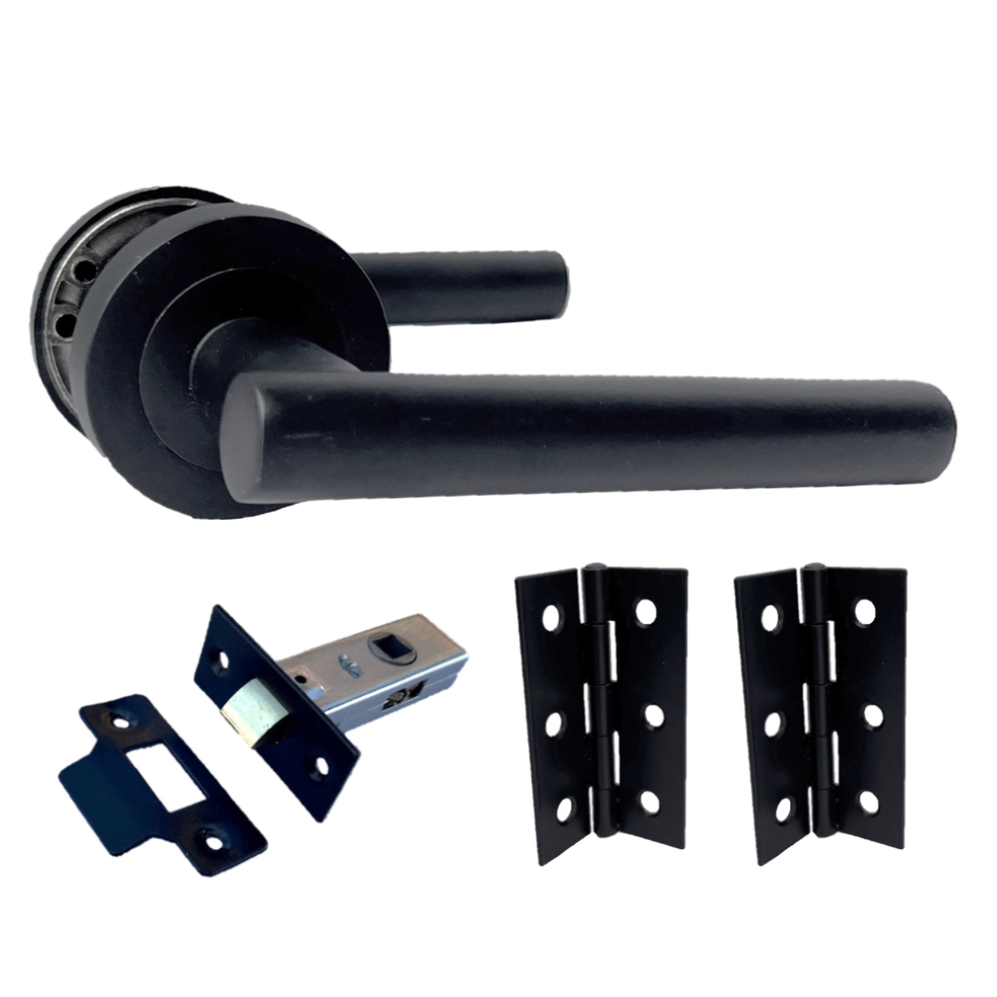 Marketplace JPG companion for Door Handles T Bar Straight Lever on Rose Latch & Hinges - Matt Black