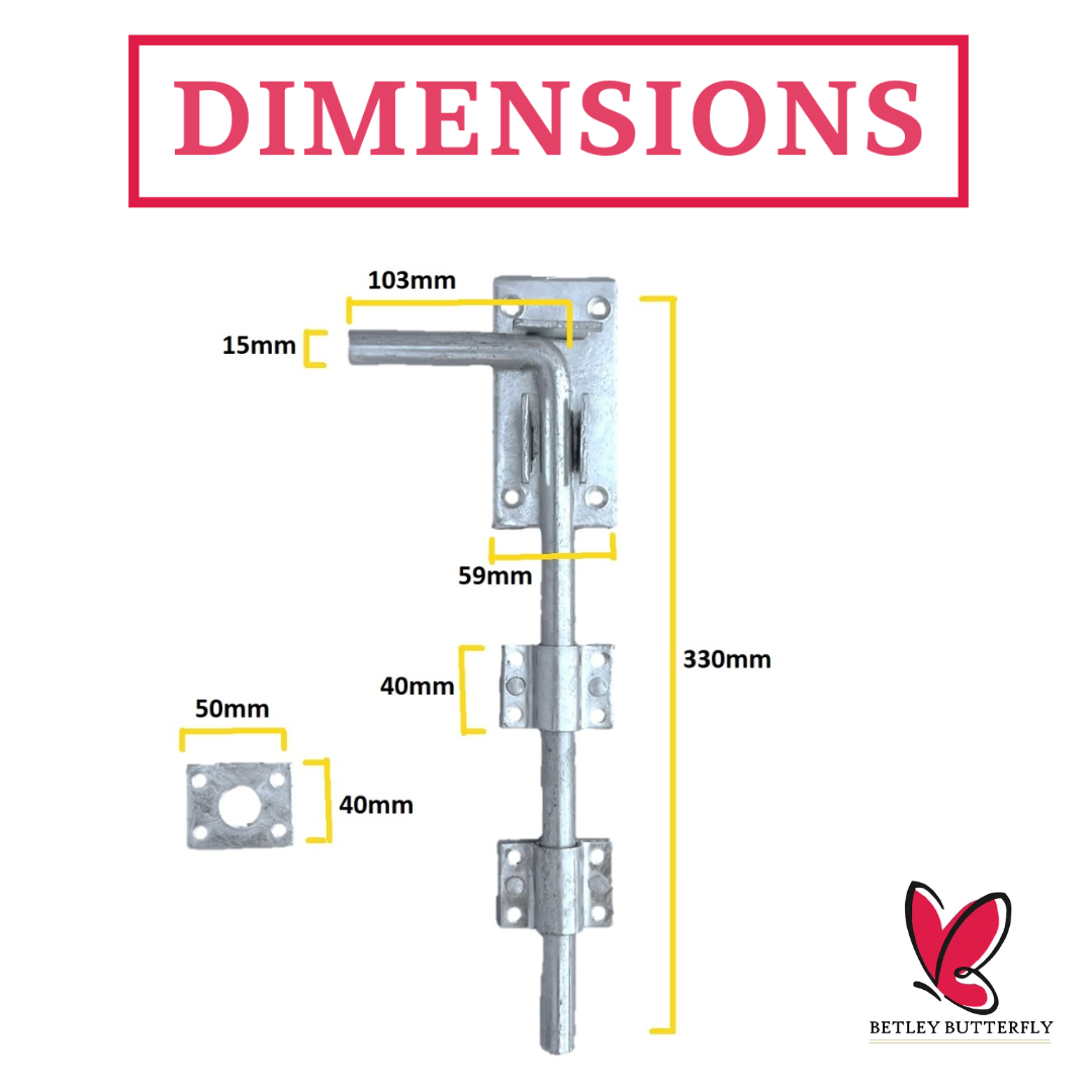 Verrou de porte de garage robuste et robuste de 12 po à 24 po