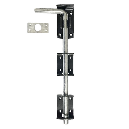 Verrou rabattable 12" 15" 18" 24" PORTAIL GARAGE ROBUSTE Abri de jardin robuste Noir et zinc