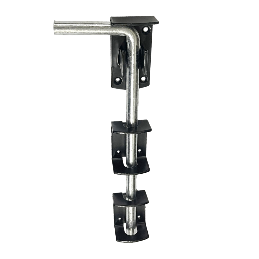 Verrou rabattable 12" 15" 18" 24" PORTAIL GARAGE ROBUSTE Abri de jardin robuste Noir et zinc