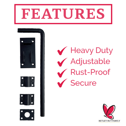 Verrou de porte de garage robuste et robuste de 12 po à 24 po