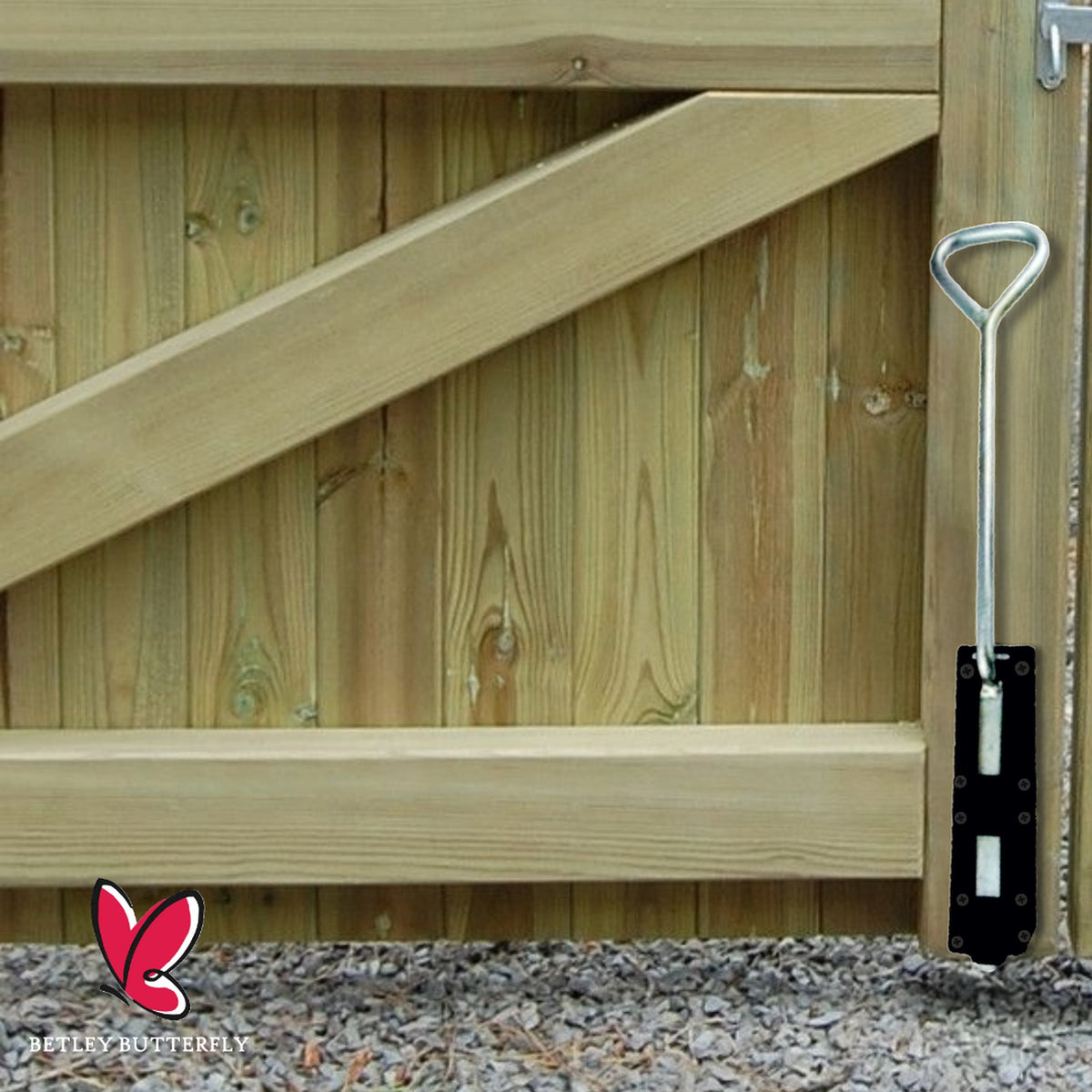 Marketplace JPG companion for Bow Handle Drop Down Bolt 12" 18" 24" Gate Garage Heavy Duty Black Galvanised - 300mm