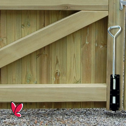 Marketplace JPG companion for Bow Handle Drop Down Bolt 12" 18" 24" Gate Garage Heavy Duty Black Galvanised - 300mm