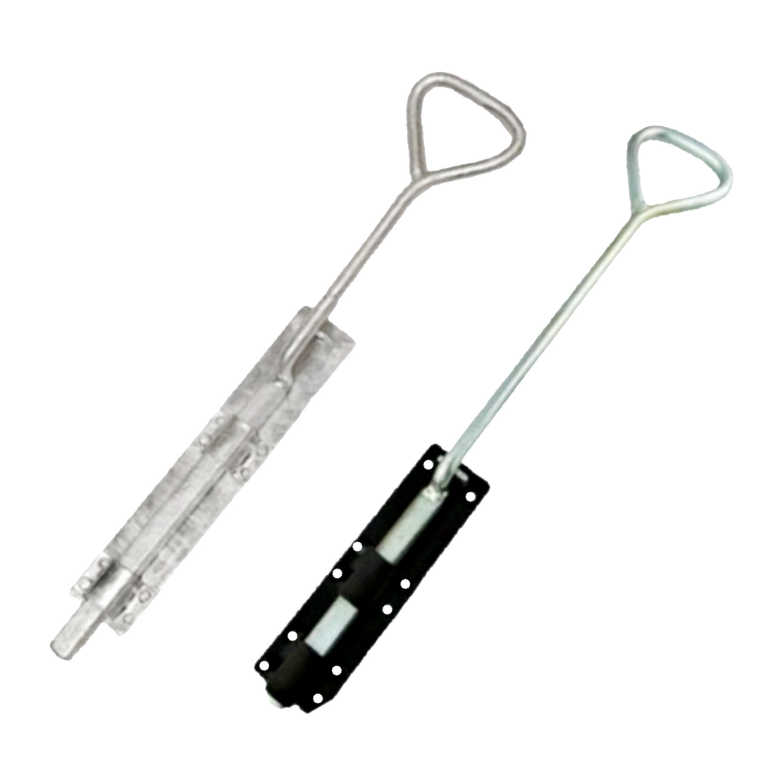 Poignée en arceau à pêne escamotable 12" - 24" pour portail de garage, robuste, galvanisé noir