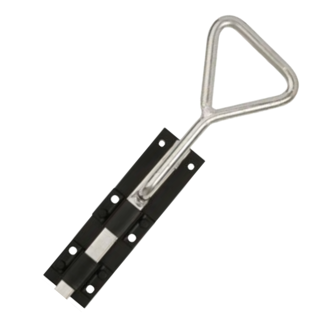 Poignée en arceau à pêne escamotable 12" - 24" pour portail de garage, robuste, galvanisé noir