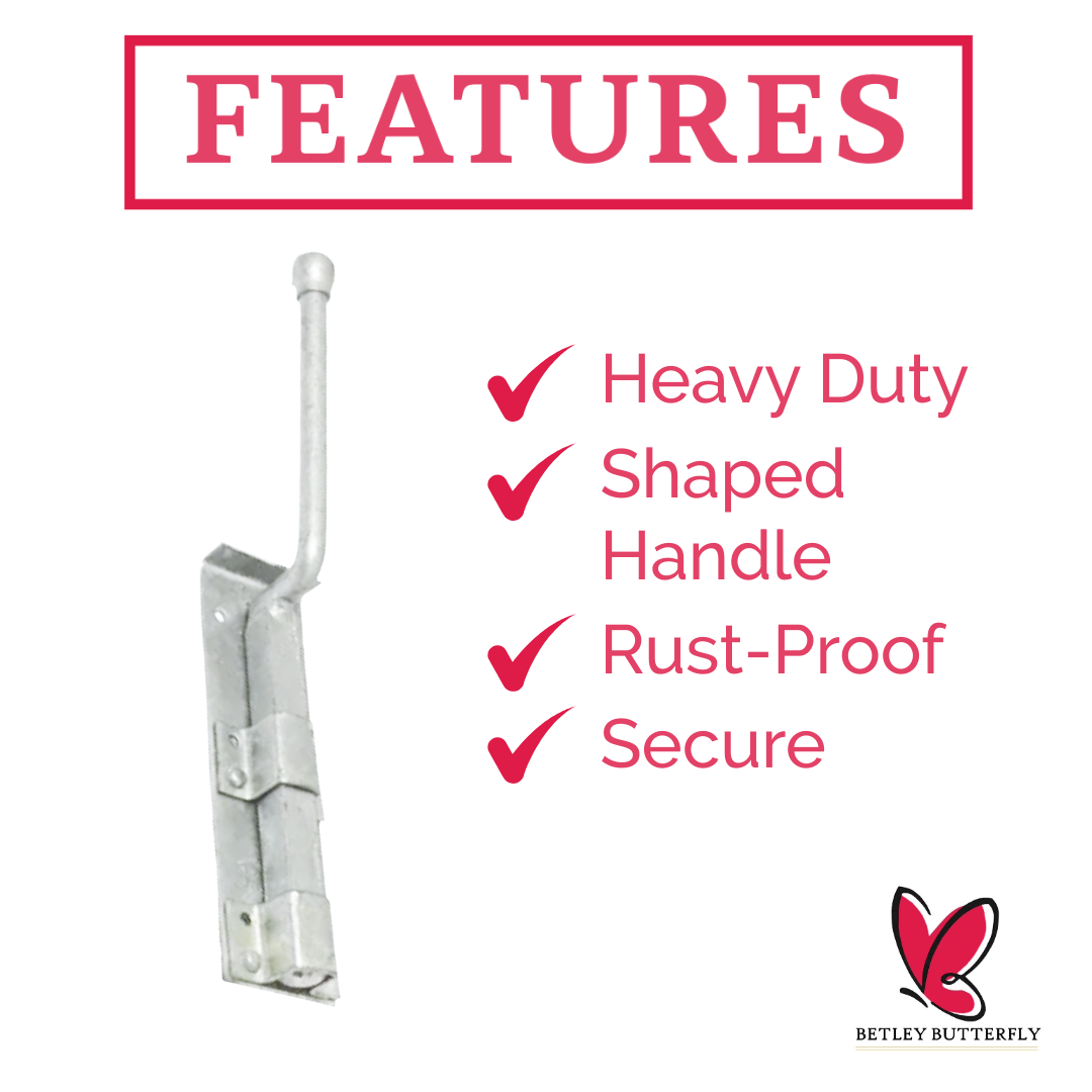 Portail de garage ou de garage à pêne escamotable galvanisé Monkey Tail 12" 18" 24"