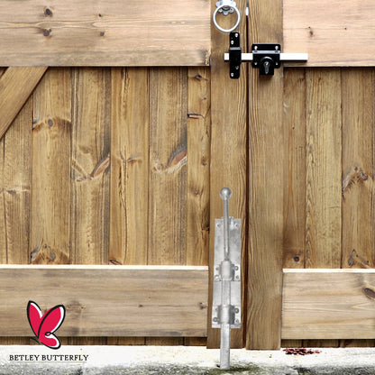 Marketplace JPG companion for Monkey Tail Drop Down Bolt 12" 18" 24" Gate Garage Lock Galvanised Black