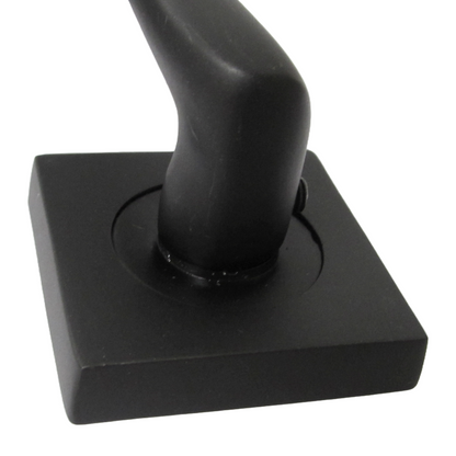 Zena Door Handle Matt Black Lever on Square Rose Internal Handles 64mm Latch & Hinges