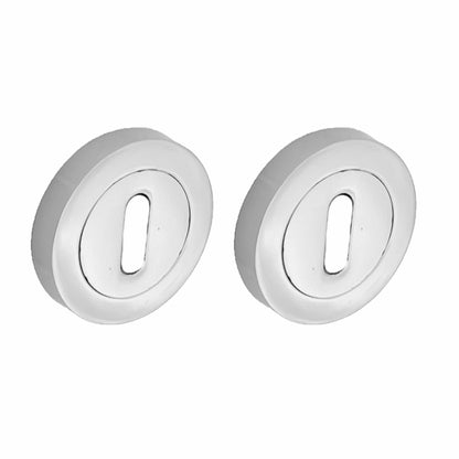 Marketplace JPG companion for Escutcheon Polished Chrome Pair Keyhole Cover Mortice Door Lock Cover - 52mm