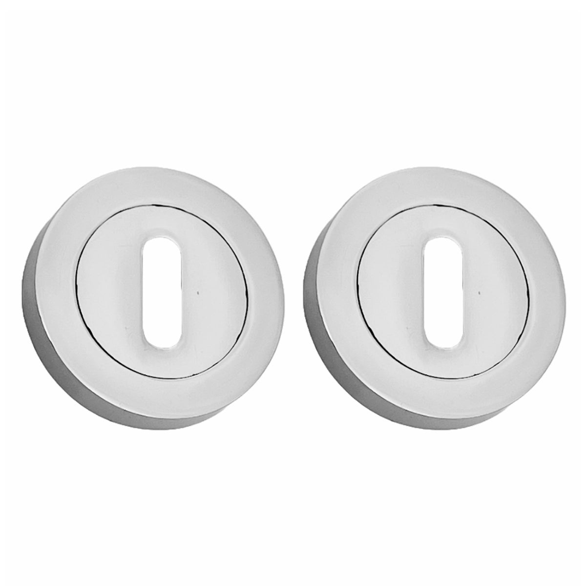 Marketplace JPG companion for Escutcheon Polished Chrome Pair Keyhole Cover Mortice Door Lock Cover - 52mm