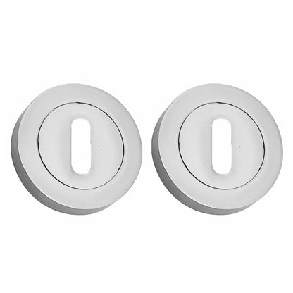 Marketplace JPG companion for Escutcheon Polished Chrome Pair Keyhole Cover Mortice Door Lock Cover - 52mm