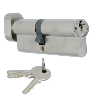 Serrure à cylindre européen Dale nickelée 45T/55 (100 mm)