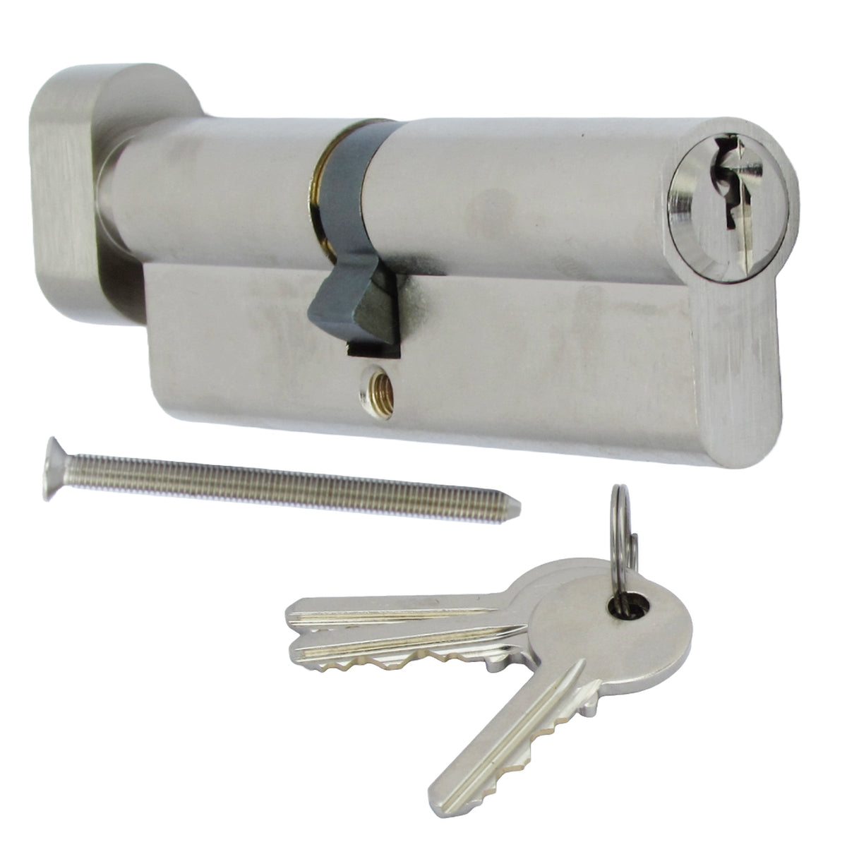 Marketplace JPG companion for Dale Euro Cylinder Thumb Turn Lock for Security Doors Nickel Plated 45T/55 (100mm)