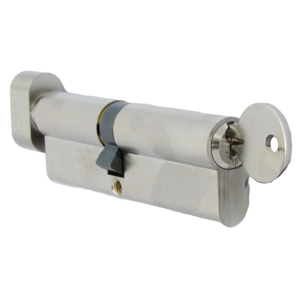 Serrure à cylindre européen Dale nickelée 45T/55 (100 mm)