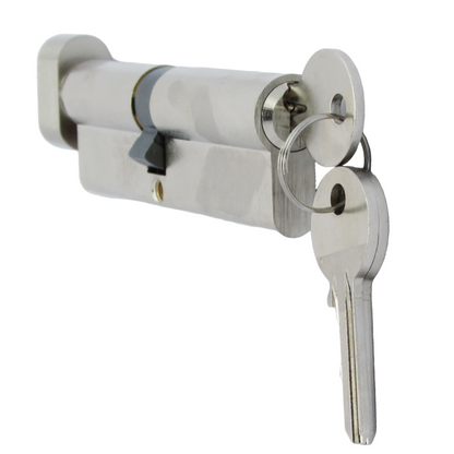 Serrure à cylindre européen Dale nickelée 45T/55 (100 mm)