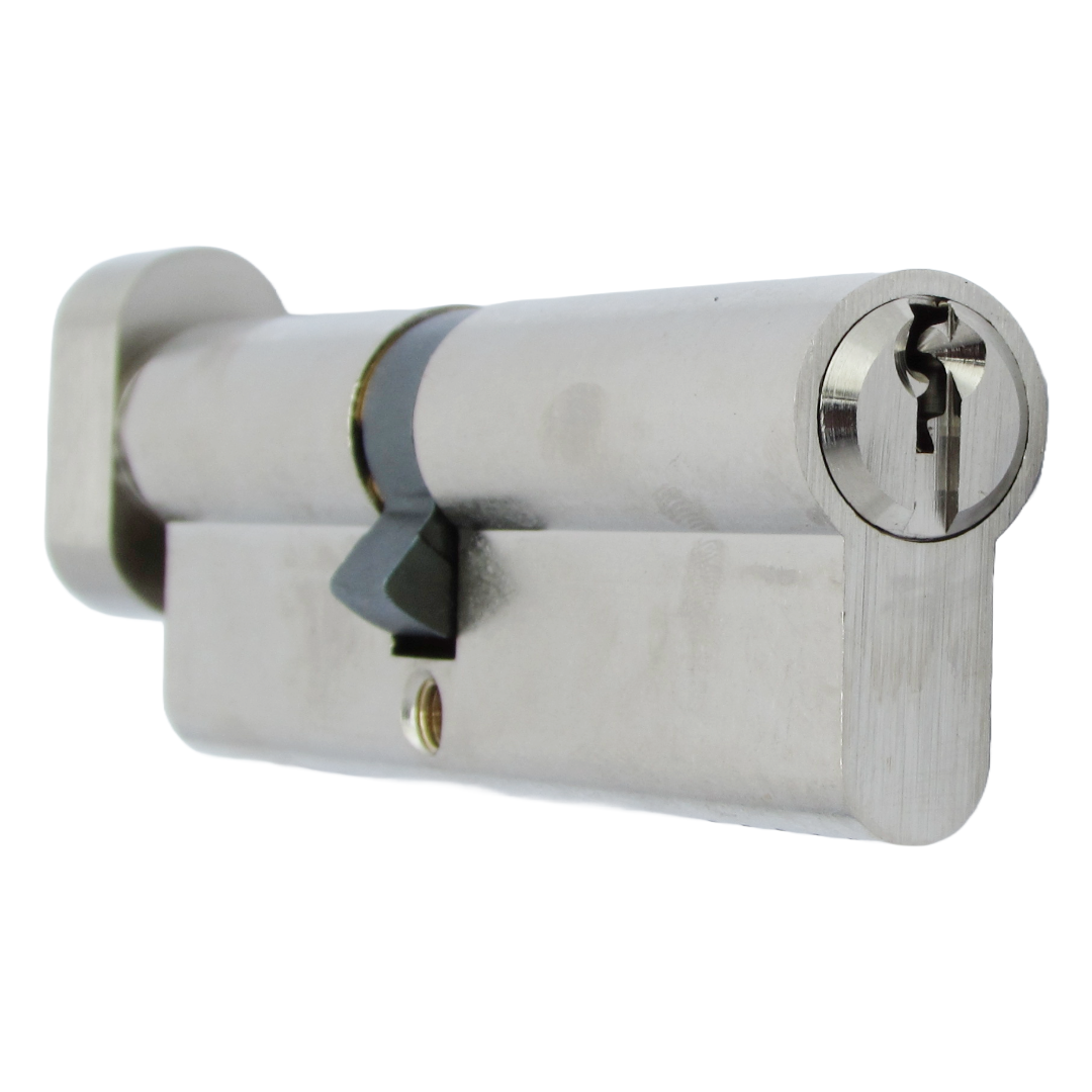 Serrure à cylindre européen Dale nickelée 45T/55 (100 mm)