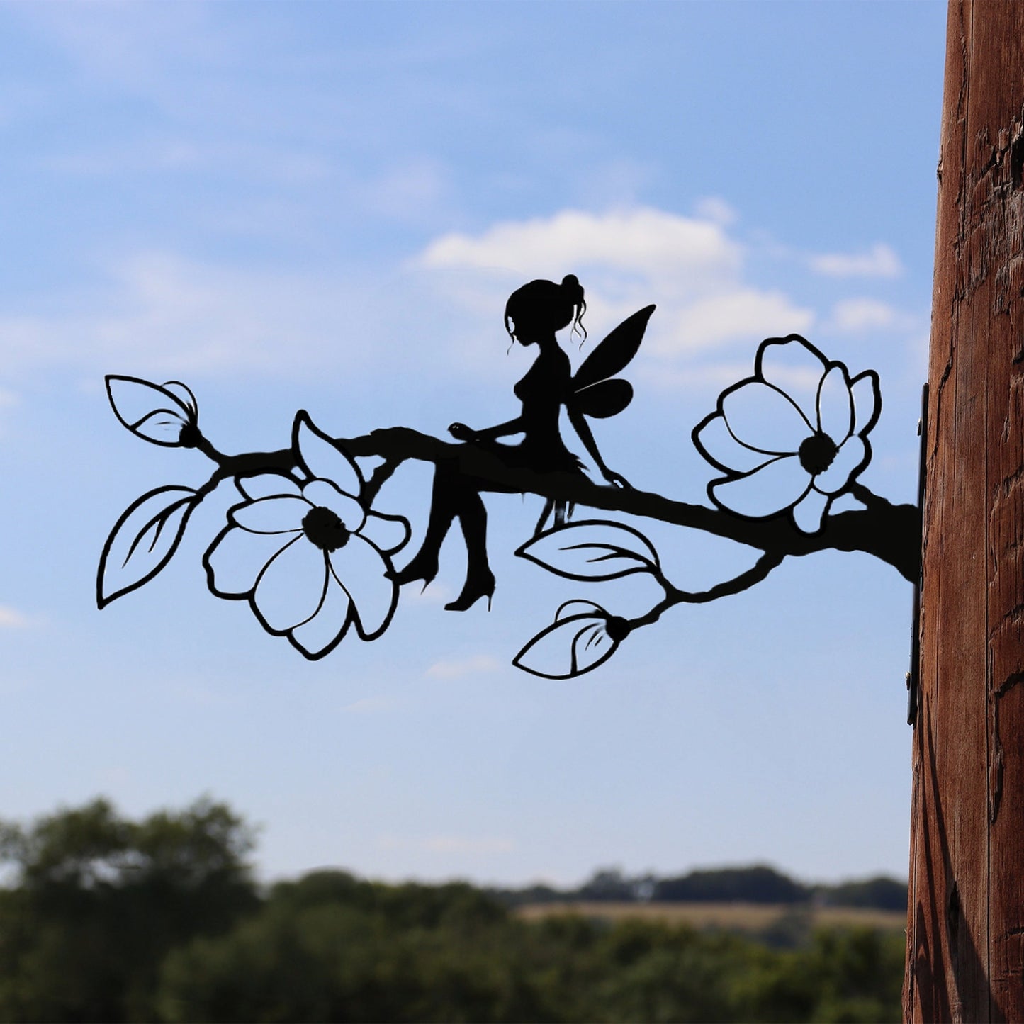 Marketplace JPG companion for Fairy Magic Branch Metal Black Silhouette, Tree or Fence Mountable Decoration - 14cm x 25cm x 1.5cm