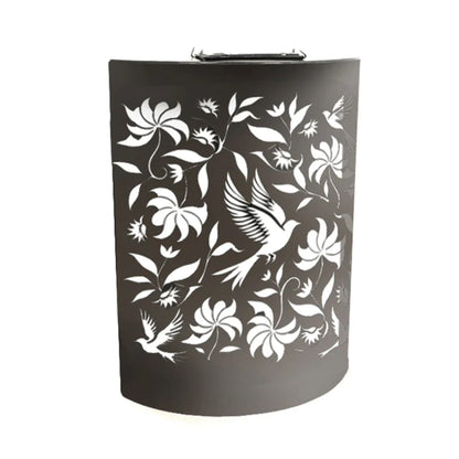 Curved Birds Solar Wall Panel LED Light Metal Garden Wall Lights - 25.5cm x 19cm x 5.5cm