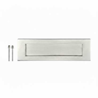 Letter Plate 10" x 3" Sprung Flap Doors Chrome Brass Satin - 217mm