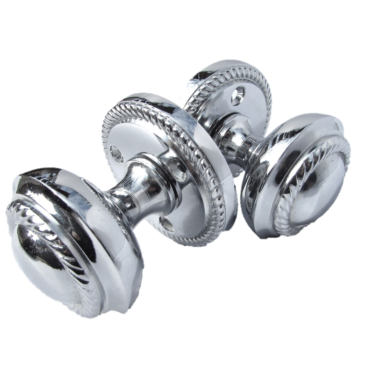 Marketplace JPG companion for Door Knobs Round Georgian Roped Mortice Knob - Chrome Polished 62mm