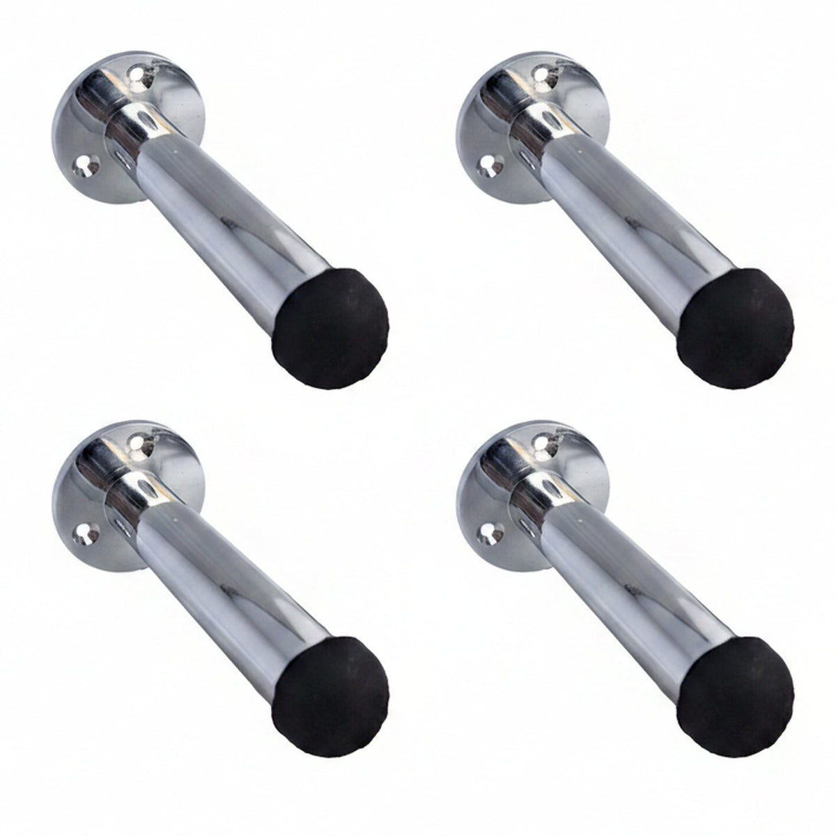 Marketplace JPG companion for Door Stop Polished Chrome Straight Long Wall Mount Skirting Board Rubber Stop - 76mm