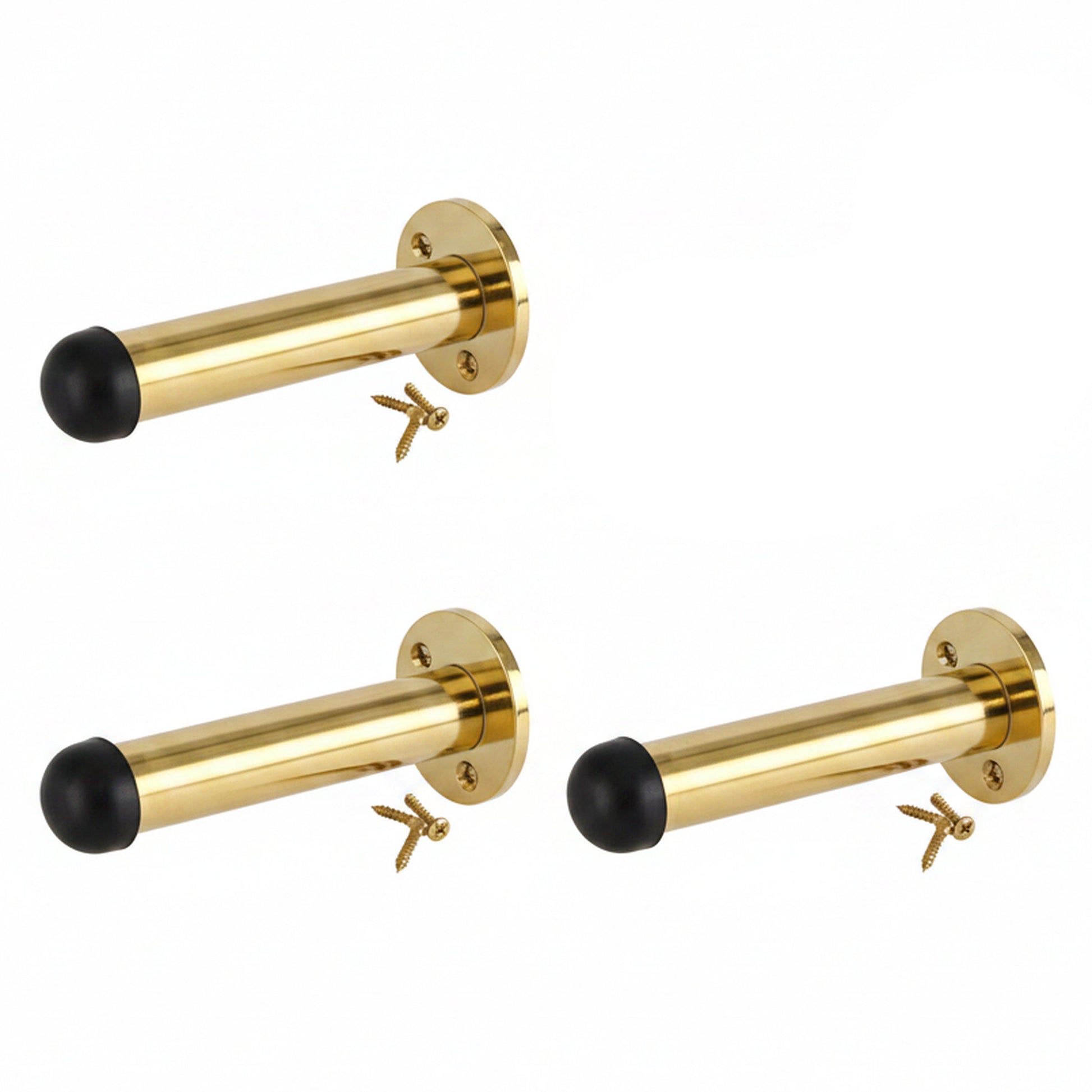 Marketplace JPG companion for Brass Finish Door Stop Straight Long Wall Mount Skirting Board Rubber Stop - 76mm