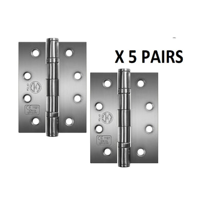Marketplace JPG companion for Perry Polished 100mm Stainless Steel Ball Bearing Fire Door Hinges - Grade 13 CE Marked - 4"