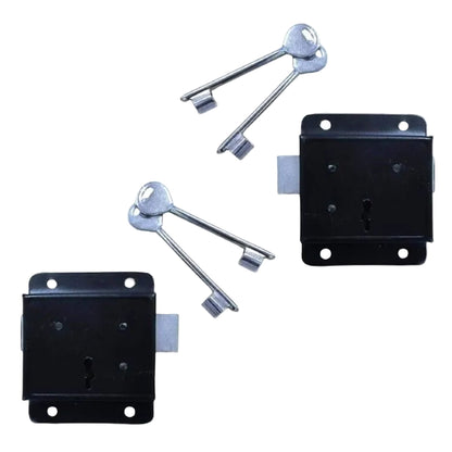 Marketplace JPG companion for 2 X Press Lock Black 75mm 3" - Face Fixing Door/Gate/Shed Lock with Keys