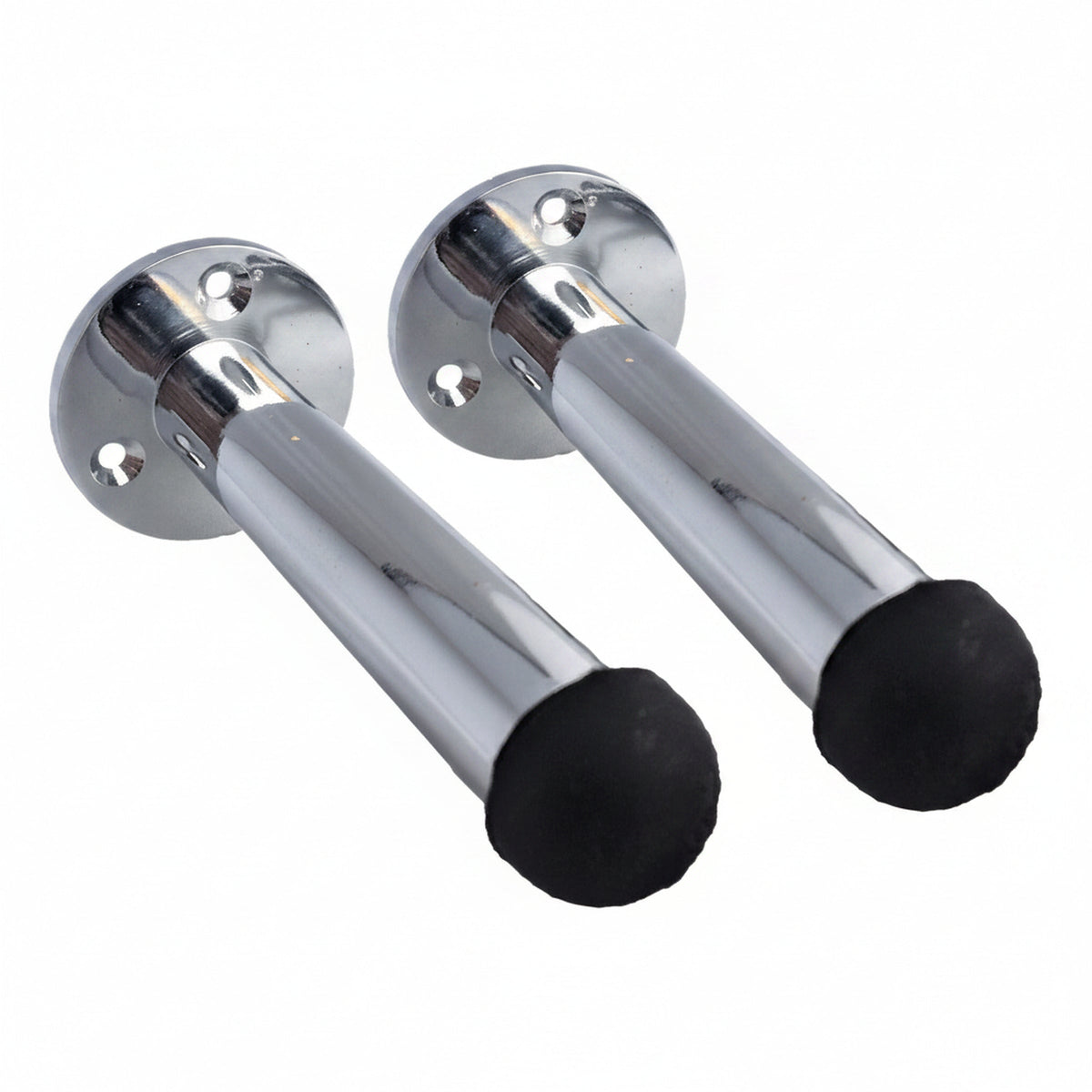 Marketplace JPG companion for Door Stop Polished Chrome Straight Long Wall Mount Skirting Board Rubber Stop - 76mm